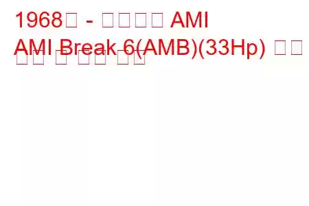 1968년 - 시트로엥 AMI
AMI Break 6(AMB)(33Hp) 연료 소비 및 기술 사양