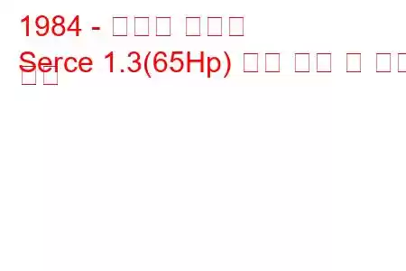 1984 - 토파스 서비스
Serce 1.3(65Hp) 연료 소비 및 기술 사양