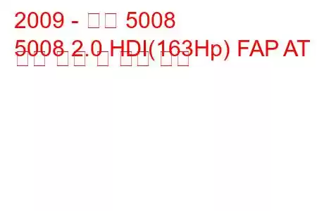 2009 - 푸조 5008
5008 2.0 HDI(163Hp) FAP AT 연료 소비 및 기술 사양