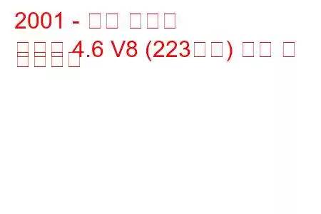 2001 - 링컨 타운카
타운카 4.6 V8 (223마력) 연비 및 기술사양