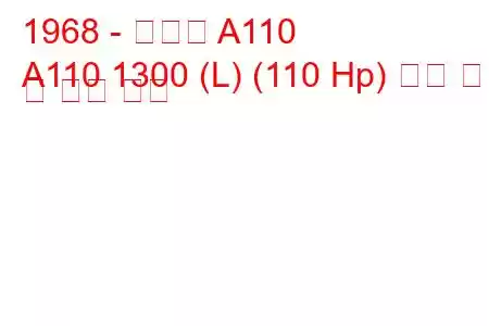 1968 - 알파인 A110
A110 1300 (L) (110 Hp) 연료 소비 및 기술 사양