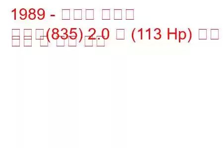 1989 - 란시아 데드라
데드라(835) 2.0 즉 (113 Hp) 연료 소비 및 기술 사양