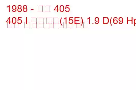 1988 - 푸조 405
405 I 브레이크(15E) 1.9 D(69 Hp) 연료 소비량 및 기술 사양