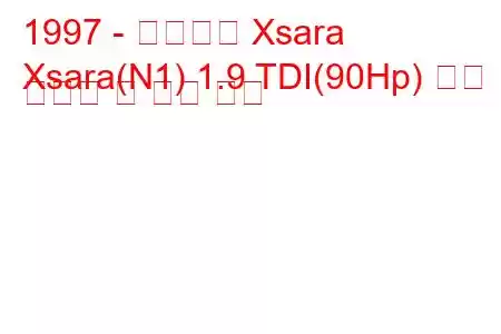 1997 - 시트로엥 Xsara
Xsara(N1) 1.9 TDI(90Hp) 연료 소비량 및 기술 사양