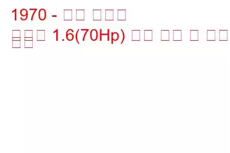 1970 - 탤벗 어벤저
어벤저 1.6(70Hp) 연료 소비 및 기술 사양