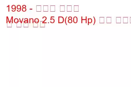 1998 - 복스홀 모바노
Movano 2.5 D(80 Hp) 연료 소비량 및 기술 사양