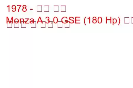 1978 - 오펠 몬자
Monza A 3.0 GSE (180 Hp) 연료 소비량 및 기술 사양