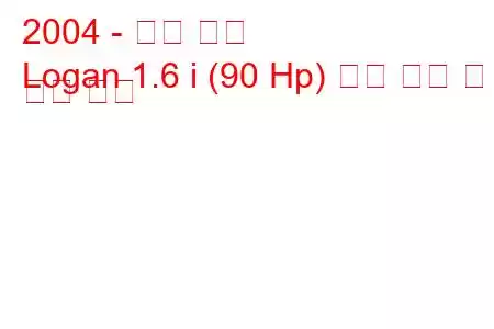 2004 - 르노 로건
Logan 1.6 i (90 Hp) 연료 소비 및 기술 사양