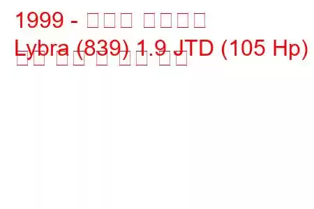 1999 - 랜시아 라이브라
Lybra (839) 1.9 JTD (105 Hp) 연료 소비 및 기술 사양