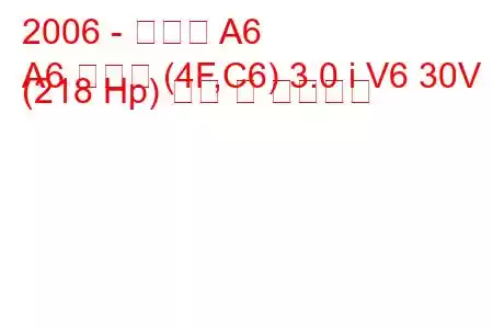 2006 - 아우디 A6
A6 아방트 (4F,C6) 3.0 i V6 30V (218 Hp) 연비 및 기술사양