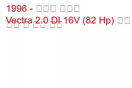 1996 - 복스홀 벡트라
Vectra 2.0 DI 16V (82 Hp) 연료 소비 및 기술 사양