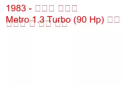 1983 - 오스틴 지하철
Metro 1.3 Turbo (90 Hp) 연료 소비량 및 기술 사양