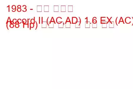 1983 - 혼다 어코드
Accord II (AC,AD) 1.6 EX (AC) (88 Hp) 연료 소비 및 기술 사양