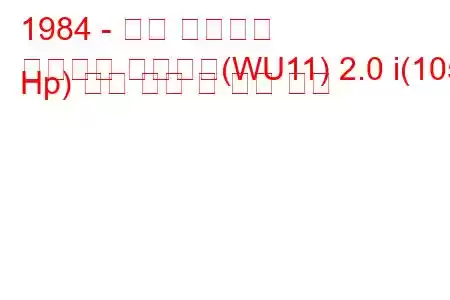 1984 - 닛산 블루버드
블루버드 스테이션(WU11) 2.0 i(105 Hp) 연료 소비 및 기술 사양