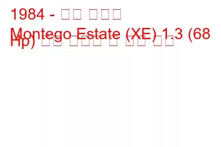 1984 - 로버 몬테고
Montego Estate (XE) 1.3 (68 Hp) 연료 소비량 및 기술 사양