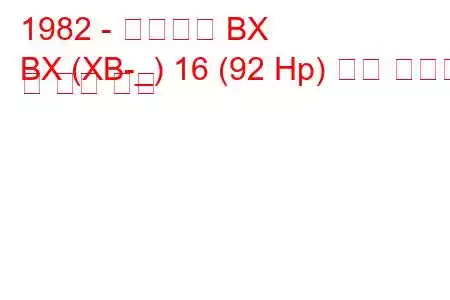 1982 - 시트로엥 BX
BX (XB-_) 16 (92 Hp) 연료 소비량 및 기술 사양