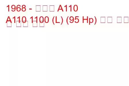 1968 - 알파인 A110
A110 1100 (L) (95 Hp) 연료 소비 및 기술 사양