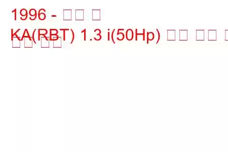 1996 - 포드 카
KA(RBT) 1.3 i(50Hp) 연료 소비 및 기술 사양