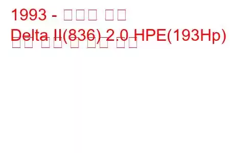 1993 - 란시아 델타
Delta II(836) 2.0 HPE(193Hp) 연료 소비 및 기술 사양