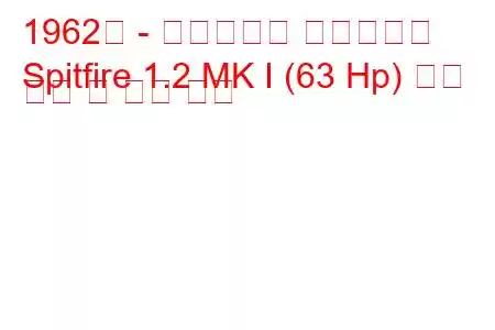 1962년 - 트라이엄프 스핏파이어
Spitfire 1.2 MK I (63 Hp) 연료 소비 및 기술 사양