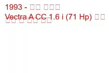 1993 - 오펠 벡트라
Vectra A CC 1.6 i (71 Hp) 연료 소비 및 기술 사양