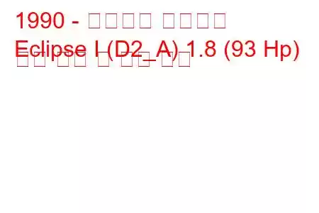 1990 - 미쓰비시 이클립스
Eclipse I (D2_A) 1.8 (93 Hp) 연료 소비 및 기술 사양