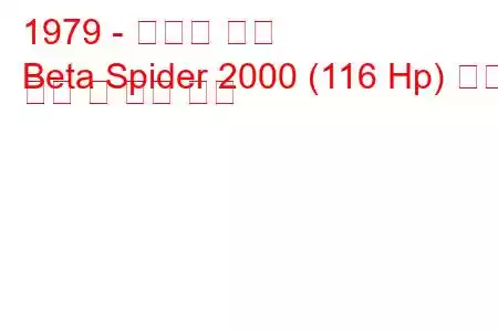 1979 - 란시아 베타
Beta Spider 2000 (116 Hp) 연료 소비 및 기술 사양