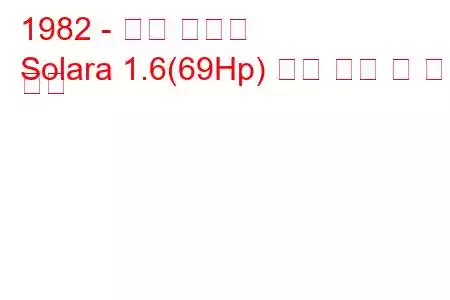 1982 - 탤벗 솔라라
Solara 1.6(69Hp) 연료 소비 및 기술 사양