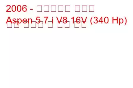 2006 - 크라이슬러 아스펜
Aspen 5.7 i V8 16V (340 Hp) 연료 소비량 및 기술 사양