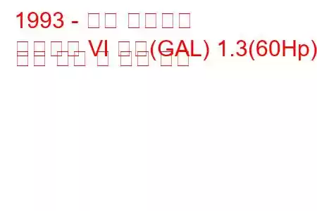 1993 - 포드 에스코트
에스코트 VI 해치(GAL) 1.3(60Hp) 연료 소비 및 기술 사양