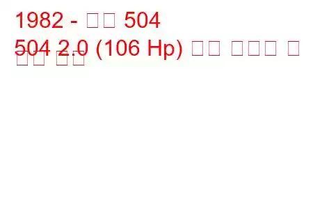 1982 - 푸조 504
504 2.0 (106 Hp) 연료 소비량 및 기술 사양