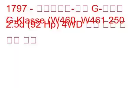 1797 - 메르세데스-벤츠 G-클래스
G-Klasse (W460, W461 250 2.5d (92 Hp) 4WD 연료 소비 및 기술 사양