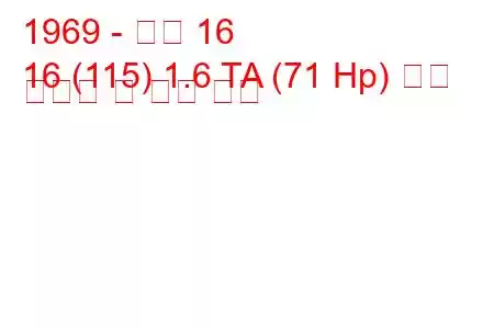 1969 - 르노 16
16 (115) 1.6 TA (71 Hp) 연료 소비량 및 기술 사양