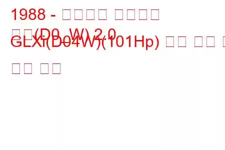 1988 - 미쓰비시 스페이스
공간(D0_W) 2.0 GLXi(D04W)(101Hp) 연료 소비 및 기술 사양