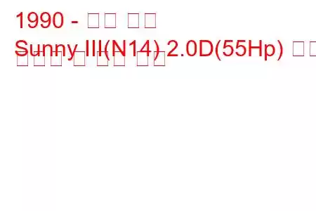 1990 - 닛산 써니
Sunny III(N14) 2.0D(55Hp) 연료 소비량 및 기술 사양