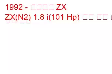 1992 - 시트로엥 ZX
ZX(N2) 1.8 i(101 Hp) 연료 소비 및 기술 사양