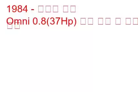 1984 - 마루티 옴니
Omni 0.8(37Hp) 연료 소비 및 기술 사양