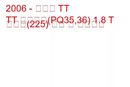 2006 - 아우디 TT
TT 로드스터(PQ35,36) 1.8 T 콰트로(225) 연비 및 기술사양