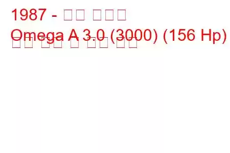 1987 - 오펠 오메가
Omega A 3.0 (3000) (156 Hp) 연료 소비 및 기술 사양