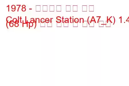 1978 - 미쓰비시 콜트 랜서
Colt Lancer Station (A7_K) 1.4 (68 Hp) 연료 소비 및 기술 사양