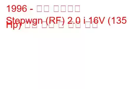 1996 - 혼다 스텝웨인
Stepwgn (RF) 2.0 i 16V (135 Hp) 연료 소비 및 기술 사양