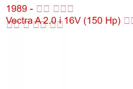 1989 - 오펠 벡트라
Vectra A 2.0 i 16V (150 Hp) 연료 소비 및 기술 사양