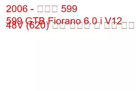 2006 - 페라리 599
599 GTB Fiorano 6.0 i V12 48V (620) 연료 소비량 및 기술 사양