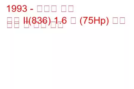 1993 - 란시아 델타
델타 II(836) 1.6 즉 (75Hp) 연료 소비 및 기술 사양