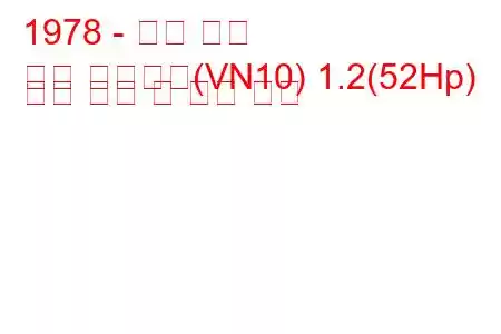 1978 - 닛산 체리
체리 트래블러(VN10) 1.2(52Hp) 연료 소비 및 기술 사양