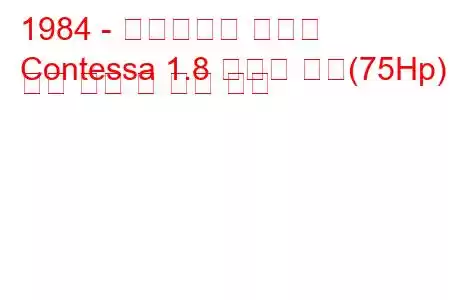 1984 - 힌두스탄의 콘테사
Contessa 1.8 클래식 라인(75Hp) 연료 소비 및 기술 사양