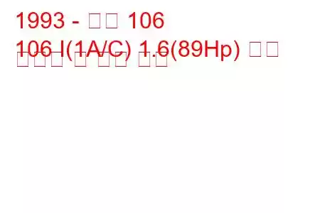 1993 - 푸조 106
106 I(1A/C) 1.6(89Hp) 연료 소비량 및 기술 사양