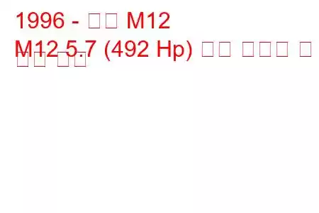 1996 - 벡터 M12
M12 5.7 (492 Hp) 연료 소비량 및 기술 사양