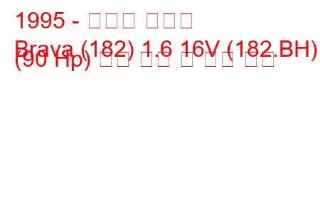 1995 - 피아트 브라바
Brava (182) 1.6 16V (182.BH) (90 Hp) 연료 소비 및 기술 사양