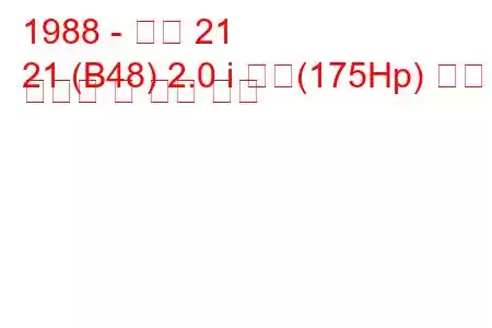 1988 - 르노 21
21 (B48) 2.0 i 터보(175Hp) 연료 소비량 및 기술 사양